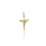 Pingente em Ouro 18K Masculino Crucifixo Reto com Imagem de Jesus 2.1cm - 703015K