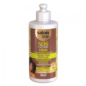 Salon Line Creme Para Pentear S.O.S Cachos Coco Tratamento Profundo 300ml