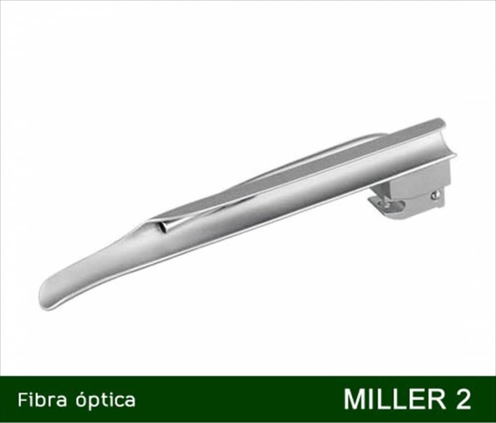 Lâmina Para Laringoscópio Fibra Óptica e LED Miller Reta Nº 2 - MD  - Cirúrgica Passos