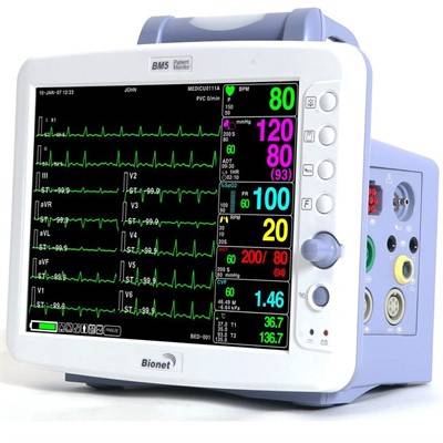 Monitor de Sinais Vitais Multiparamétrico BM5 ECG - Oximetria - PNI SunTech - Respiração - 2 Temp - 2 Pressão Invasiva - Bionet