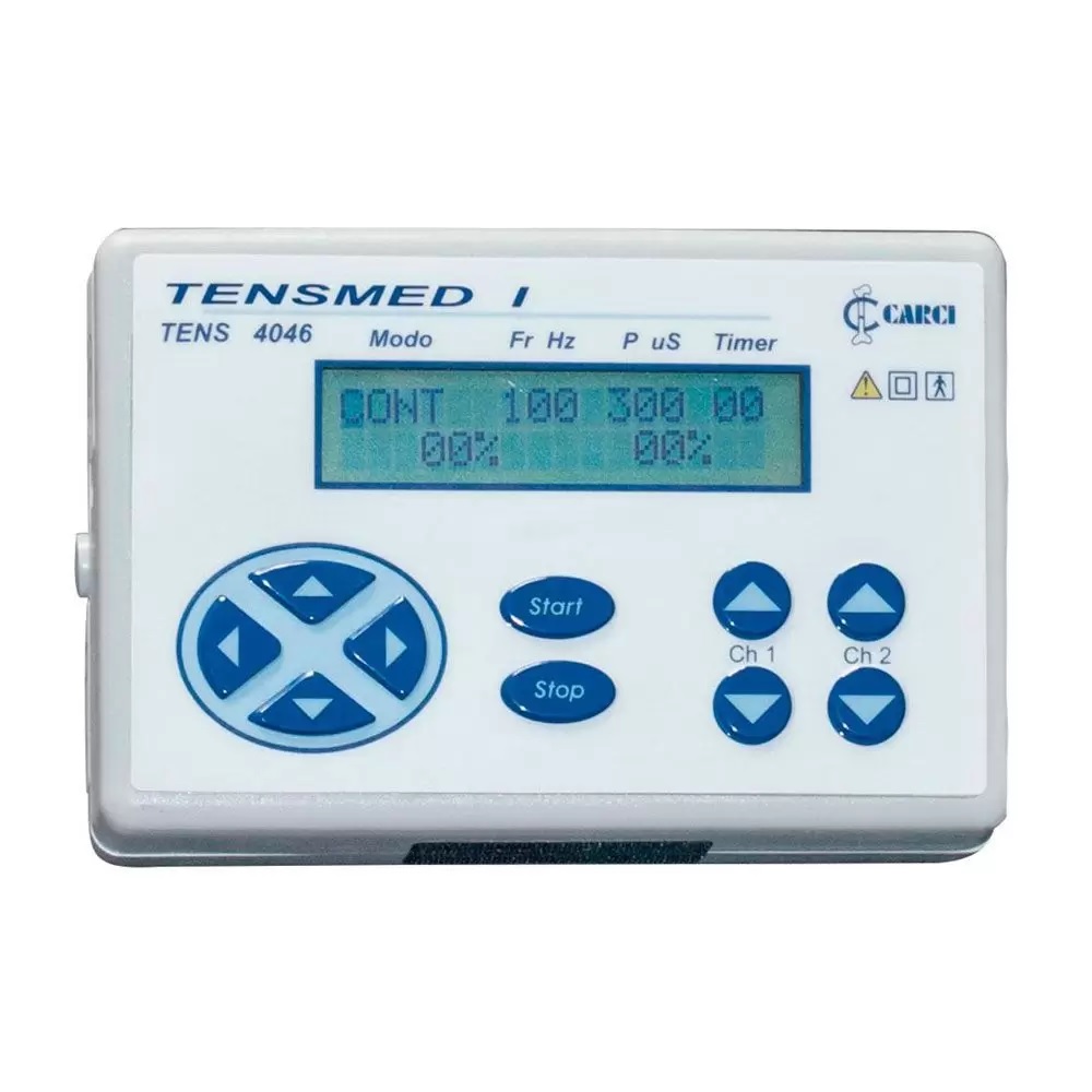 TENSMED I TENS Eletroestimulador Portátil Fisioterapia e Eletroterapia 2 Canais Digitais 4046 - Carci - Cirúrgica Passos