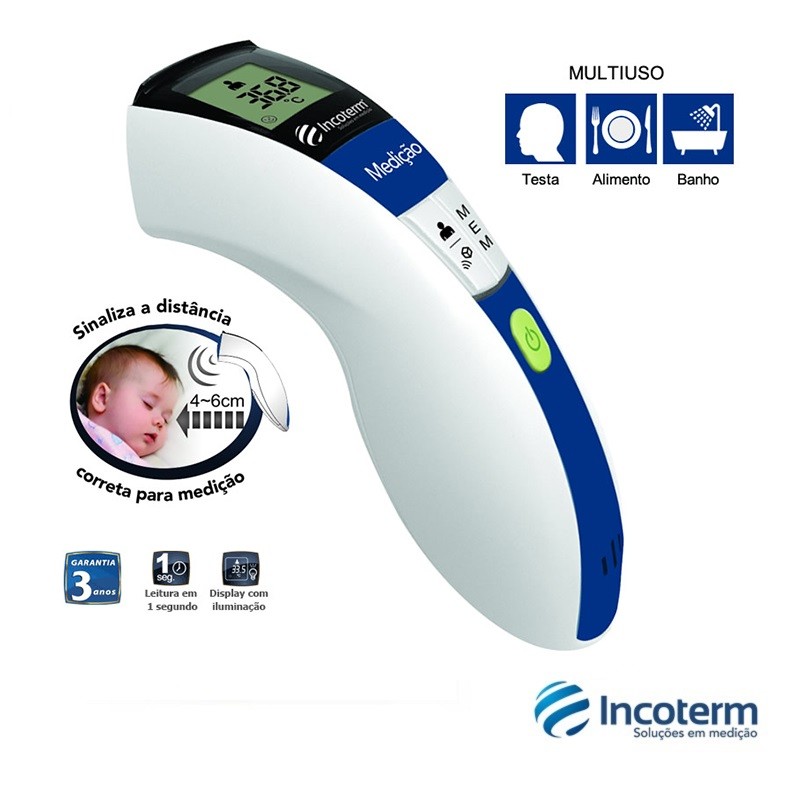 Termômetro Digital Sem Contato Infravermelho TCI1000 (29880.00.01) - Incoterm  - Cirúrgica Passos