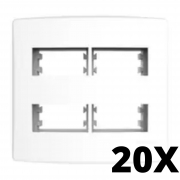 Kit 20 und Alumbra Bianco Pró Placa 4x4 2 Seções + 2 Seções