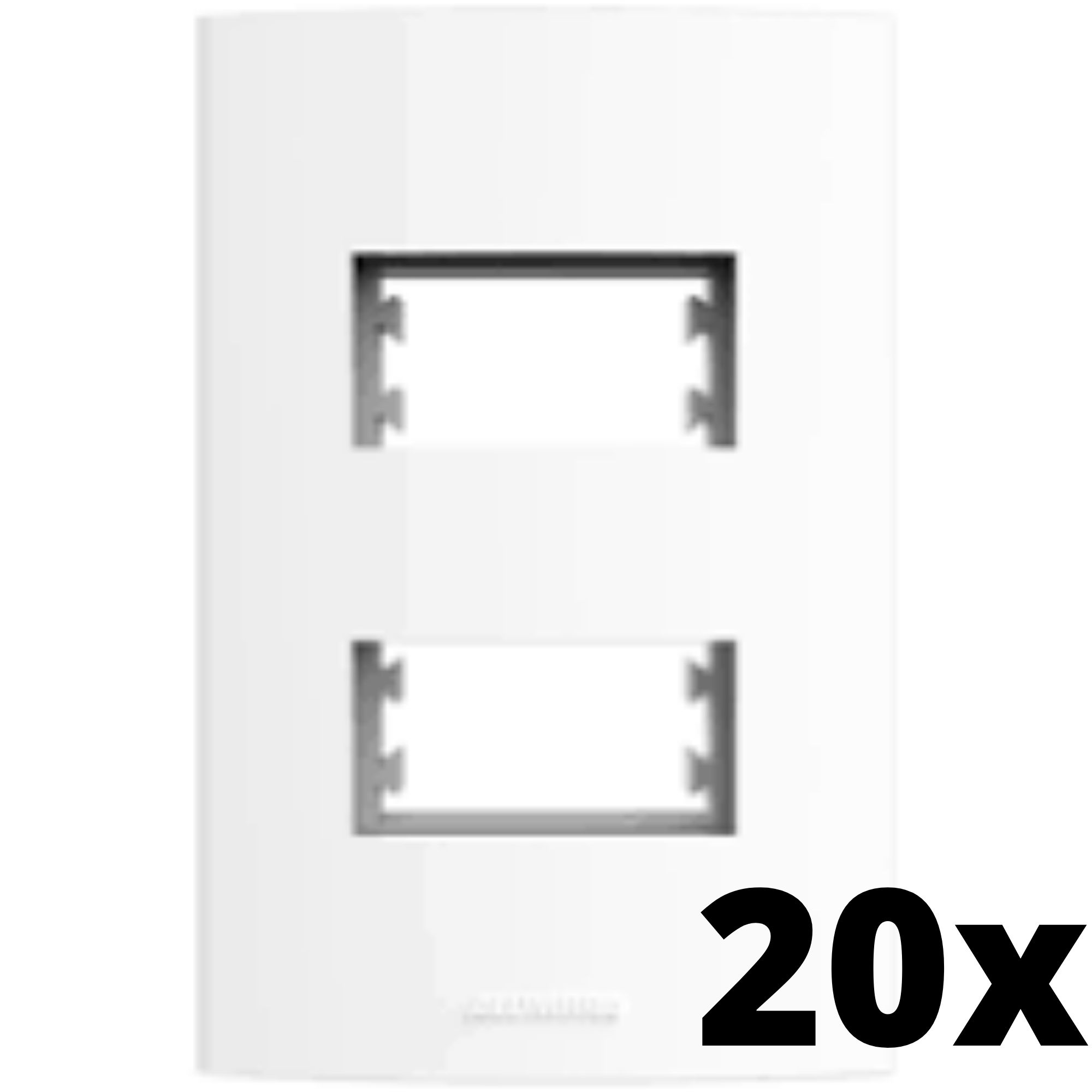 Kit 20 und Alumbra Bianco Pró Placa 4x2 2 Seções Distanciadas