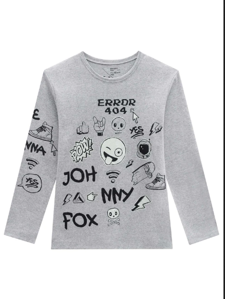 Conjunto de Pijama de Camiseta e Calça Jogger em Suedine Johnny Fox