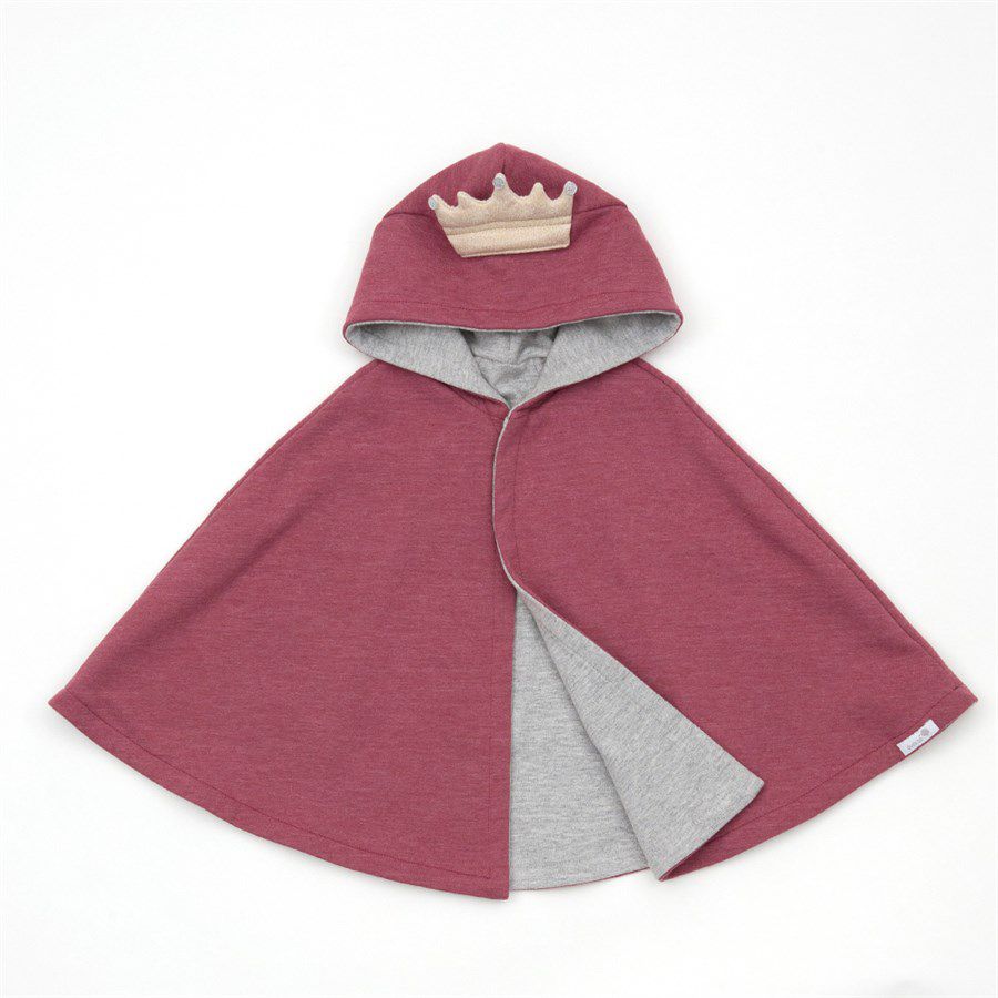 Capa para bebê estilo poncho com capuz princesa com coroa
