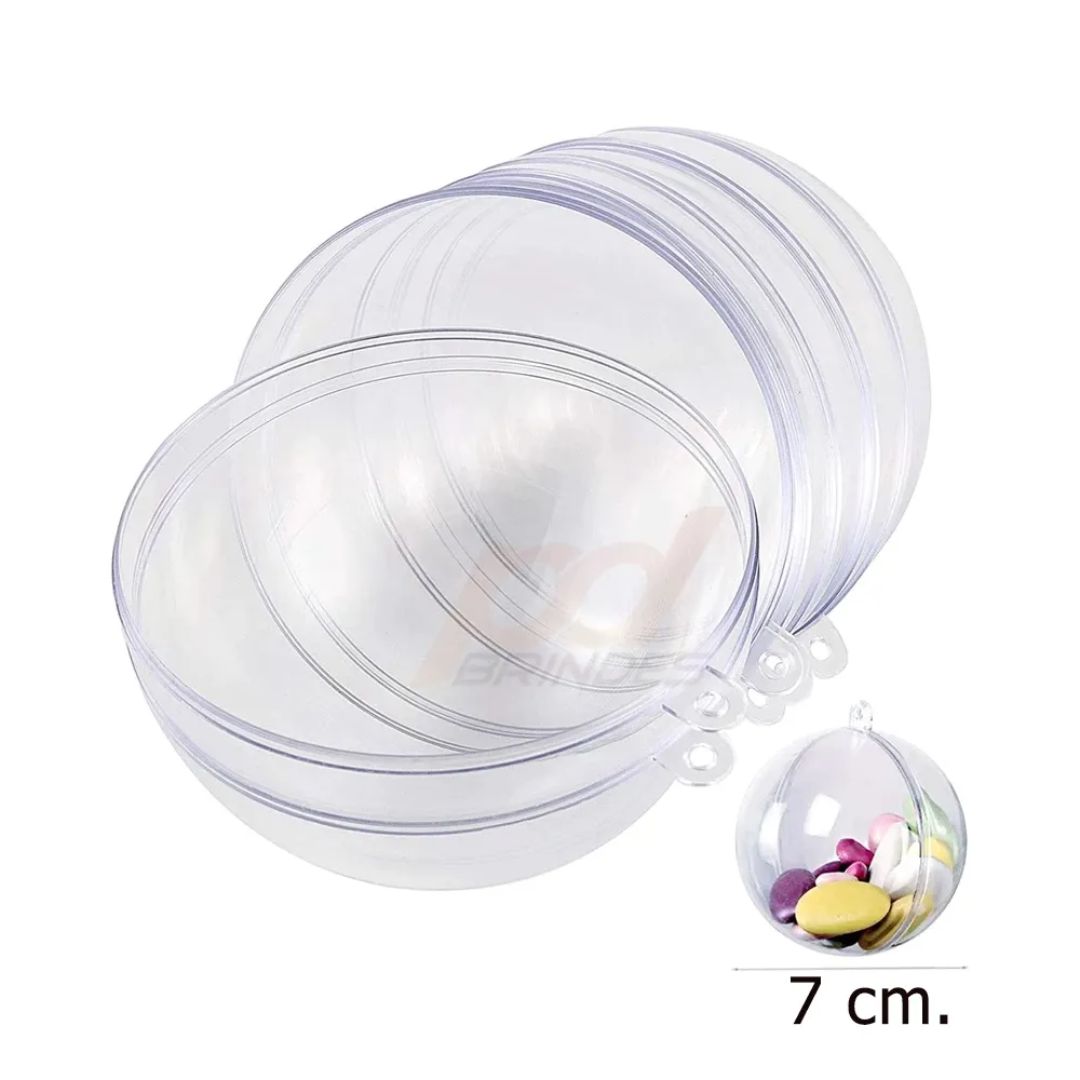 Esfera Acrilica Transparente - 7cm - 005 Unidades