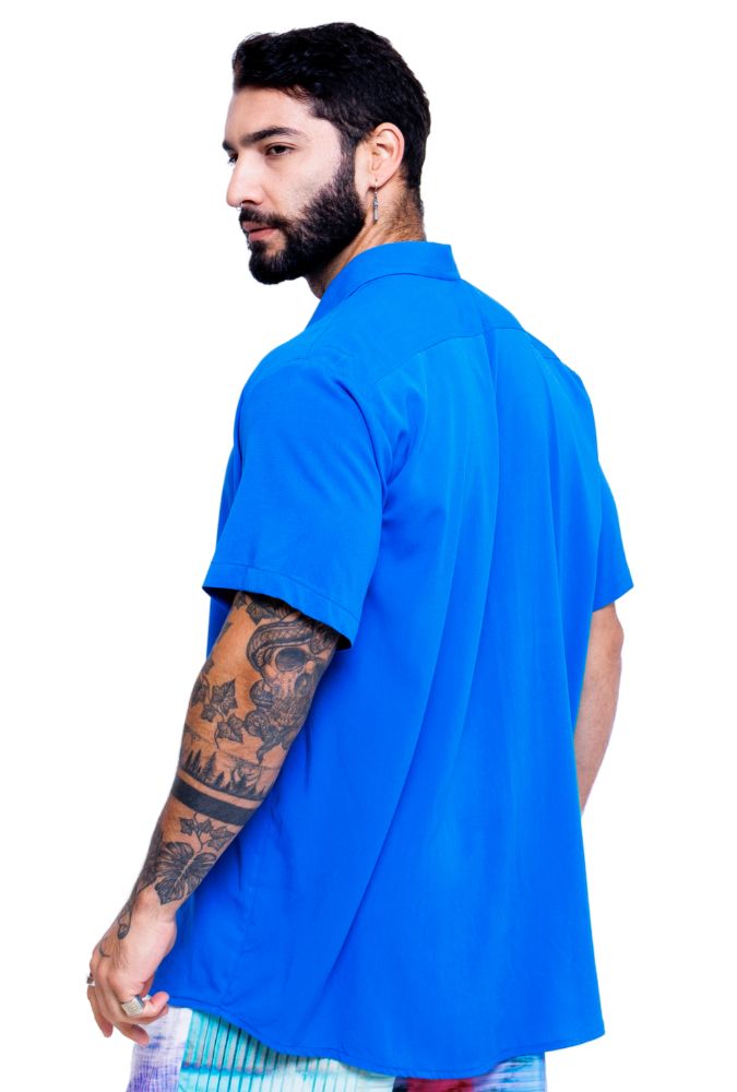 Camisa Viscose Azul Comfort