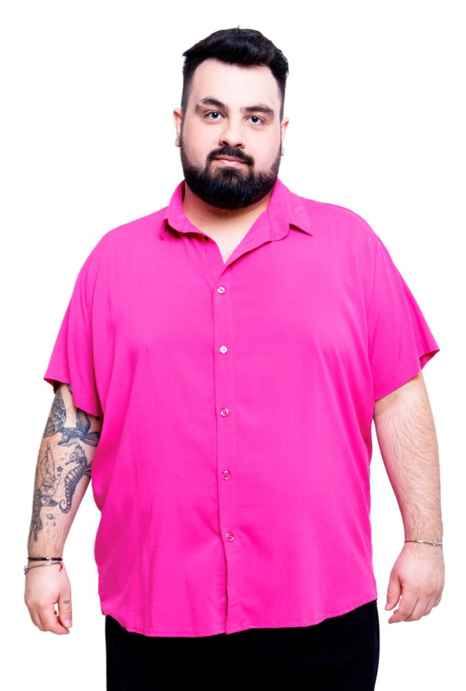 Camisa Viscose Rosa Comfort