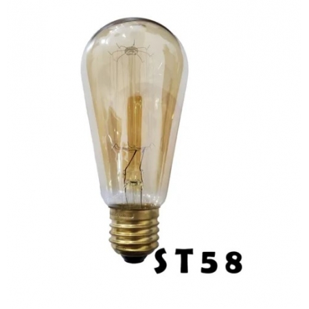 Lampada Filamento De Carbono E27 40w 110v Retrô Vintage St58