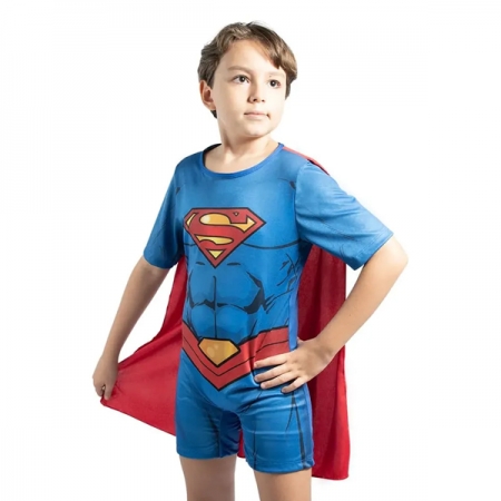 Fantasia Super Homem Infantil Superman Curto Original C Capa