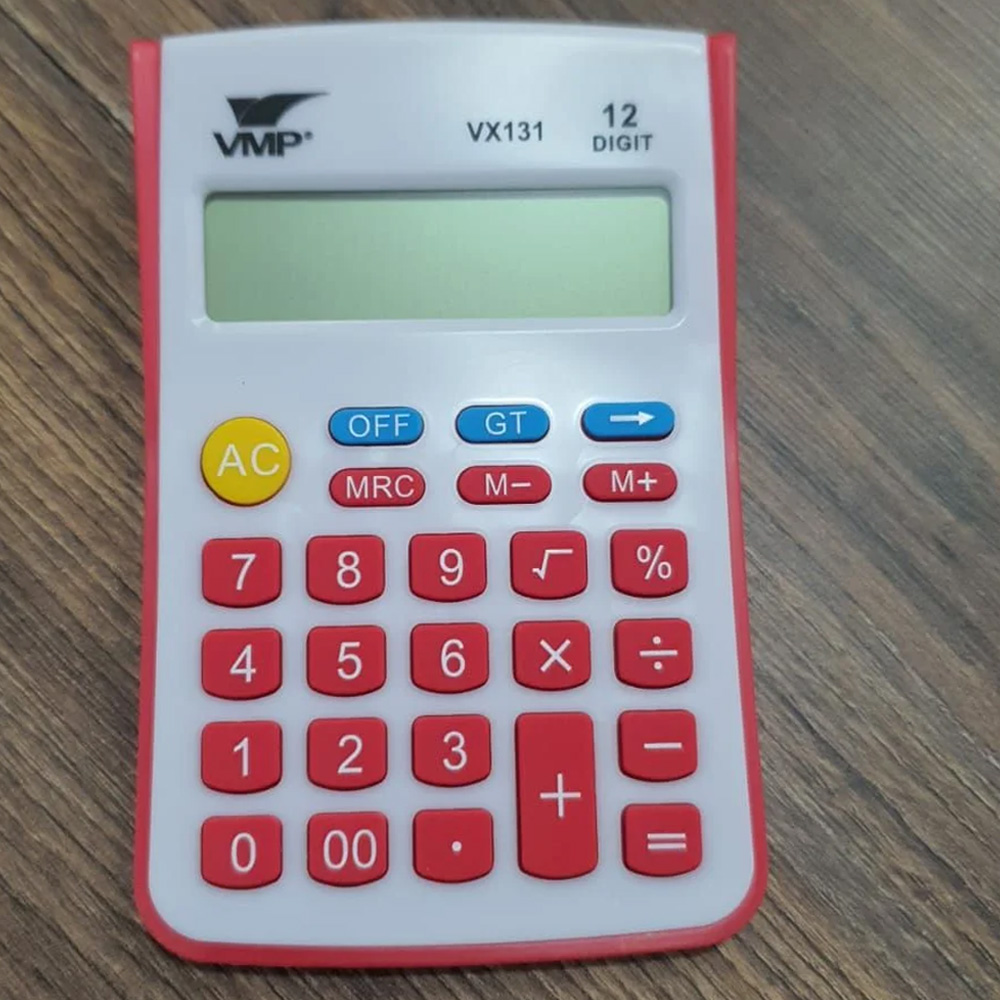 Calculadora Portatil 12 Digitos Vermelha Calculadora De Mesa