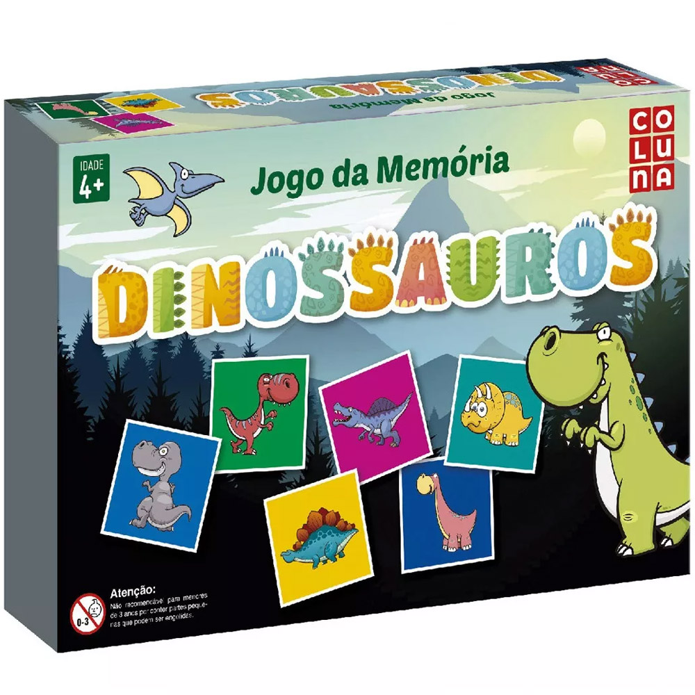 Jogo Da Memória Dinossauro 54 Peças Educativo Para Crianças