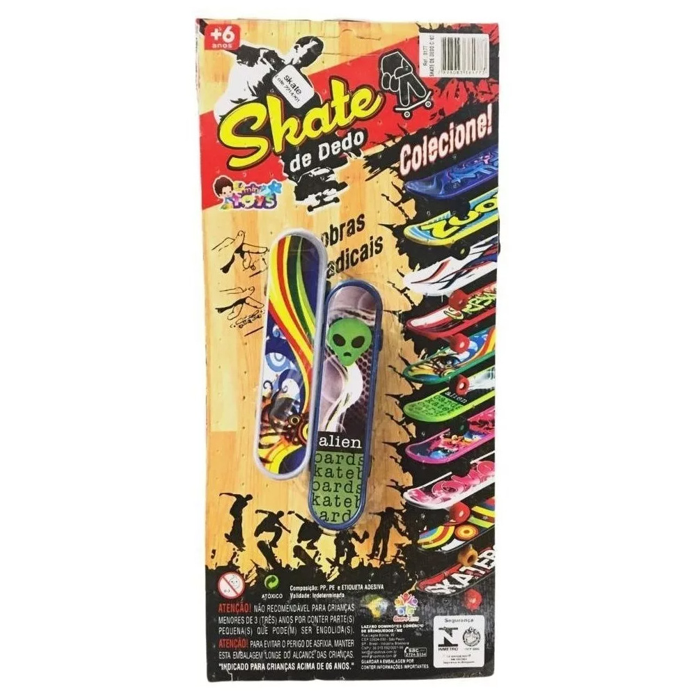 Kit 20 Unidades Skate de Dedo Mini Fingerboard Infantil Colorido