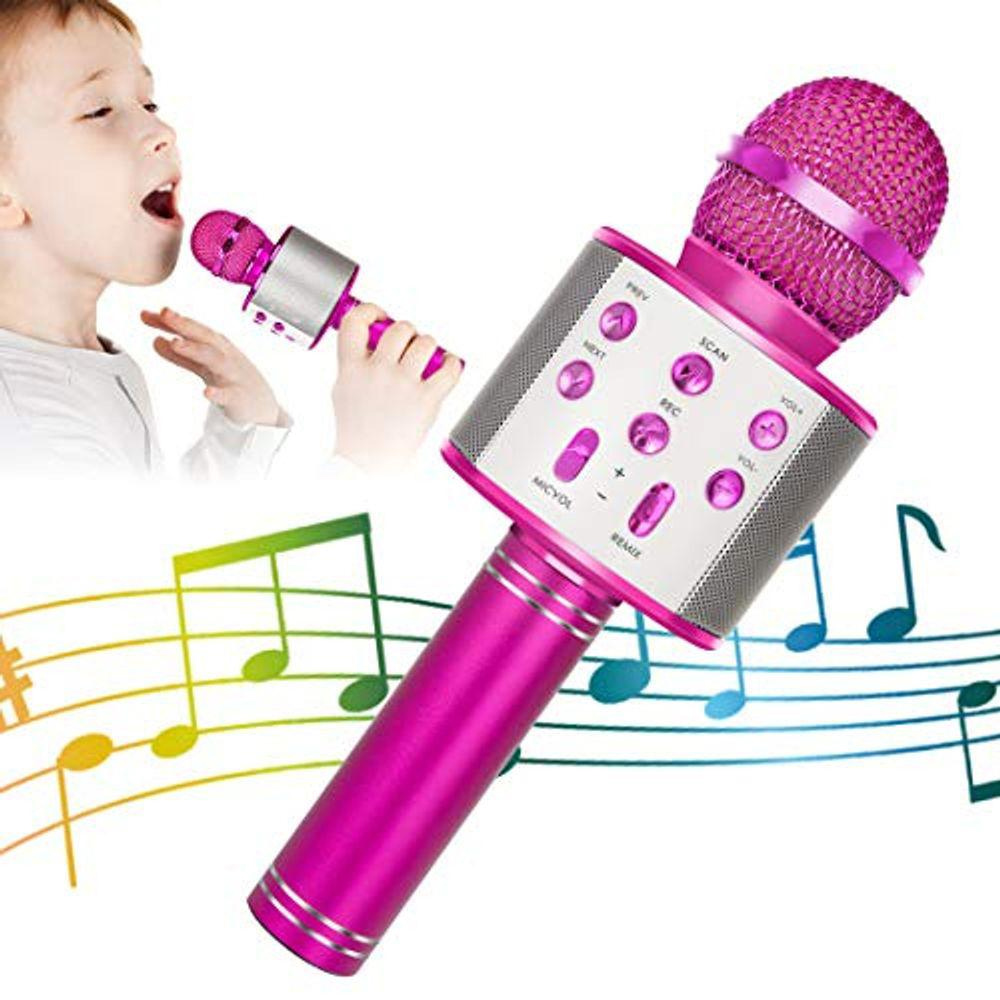 Microfone Bluetooth Karaokê Sem Fio Rosa/Azul Diversão Garantida Brinquedo Sonoro