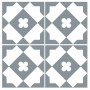 Adesivo para piso ladrilho geometrico cinza e branco lavável
