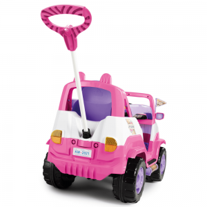 Carrinho Carro Jeep 4x4 Passeio Infantil Rosa Com Som mini veiculo empurrador