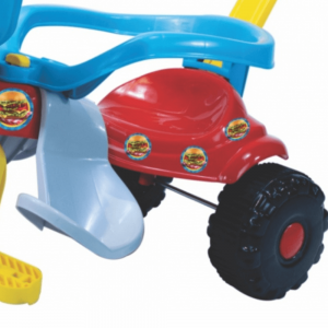 Triciclo Motoca Infantil Menino Com Aro Protetor Azul