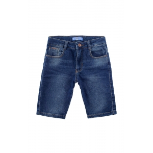 Bermuda Jeans Moletom Masculina 4 ao 8 Azul