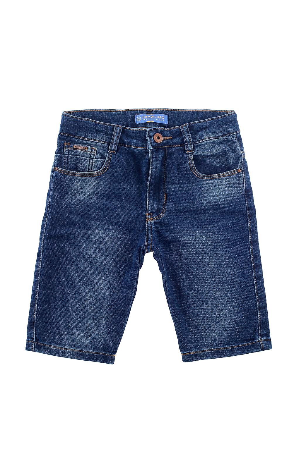 Bermuda Jeans Moletom Masculina 4 ao 8 Azul
