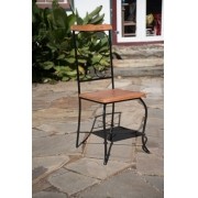 Cadeira quadrada rustica artesanal ferro e madeira 