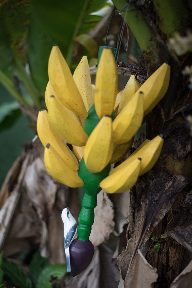 Cacho De Banana Artesanal Rústico De Madeira
