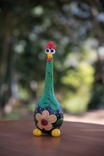 Galinha girafa em cabaça rustica artesanal 