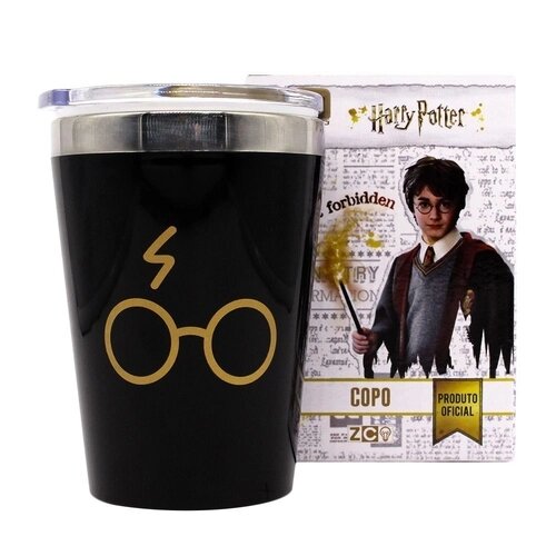 Copo Harry Potter Óculos Semi-térmico C/ Tampa 300ML