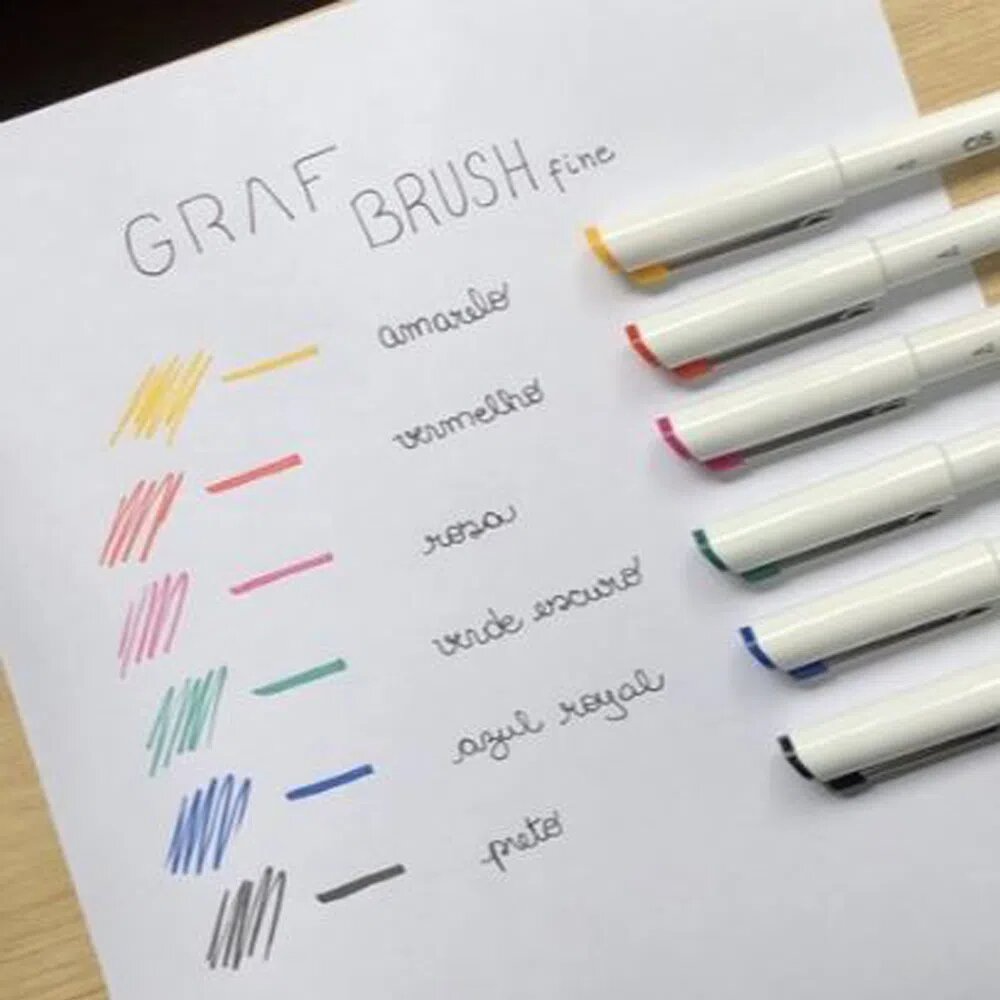 Marcador Artístico Cis Graf Brush Fine 6 Cores