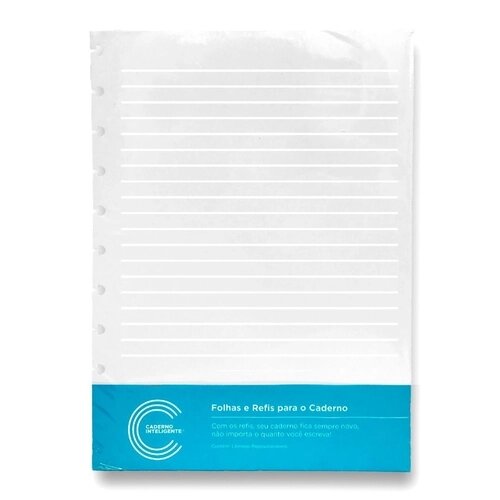 Refil Caderno Inteligente Pautado Grande 120G Linhas Brancas c/30 folhas