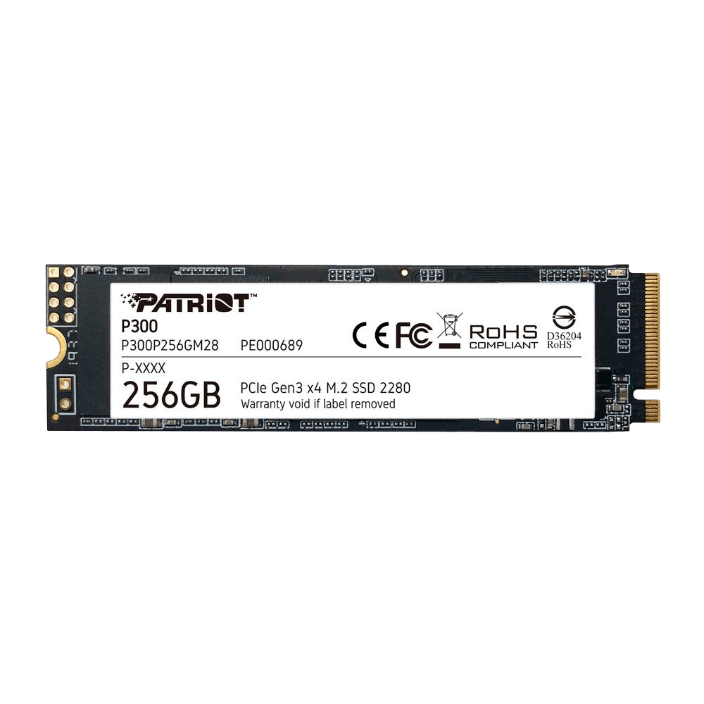 SSD Patriot P300 256GB, M.2 2280 PCIe Gen3X4, Leitura: 1700MB/s e Gravação: 1100MB/s - P300P256GM28