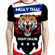 Camisa Camiseta Muay Thai Tiger Elite III - Fb-2033 - Preta