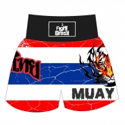 Short Calção Muay Thai Thailand Fury - Branco