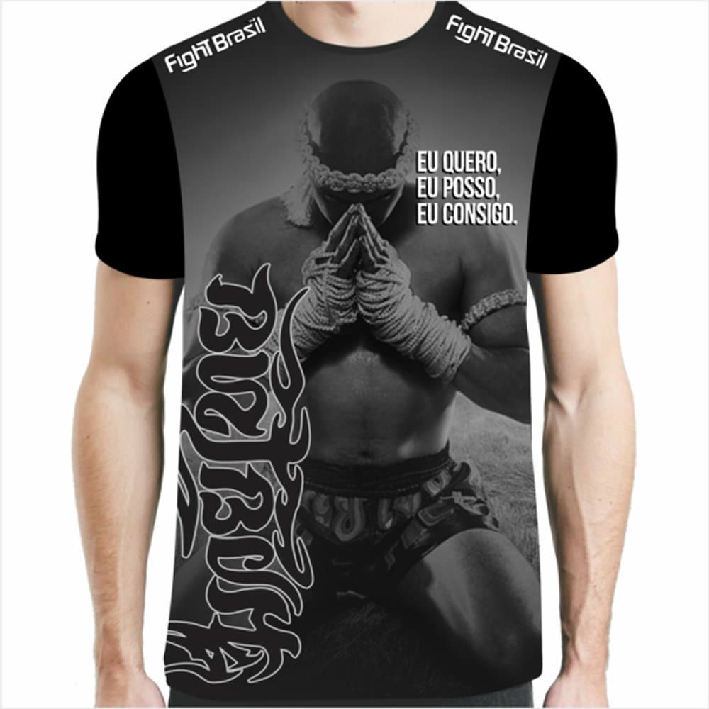 Camisa Camiseta Muay Thai - Eu Posso - Fb-2037 - Preta