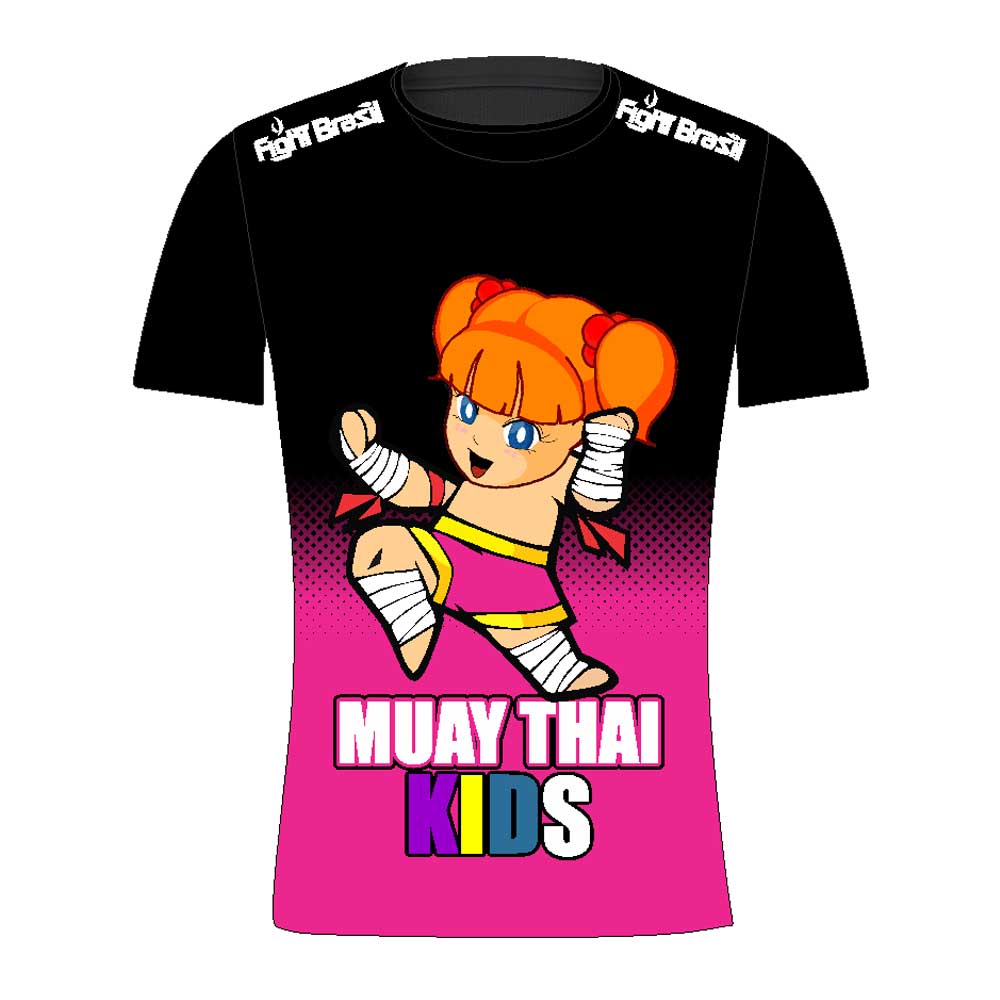 Camisa Camiseta Muay Thai Kids Feminina - Infantil - Fb-2068