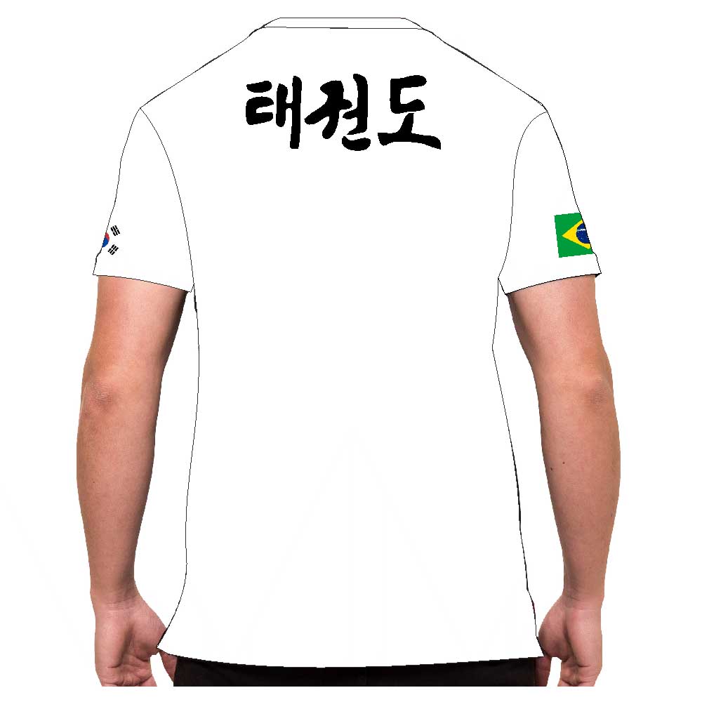 Camisa Camiseta Taekwondo Hangul - FB-2071 - Branca