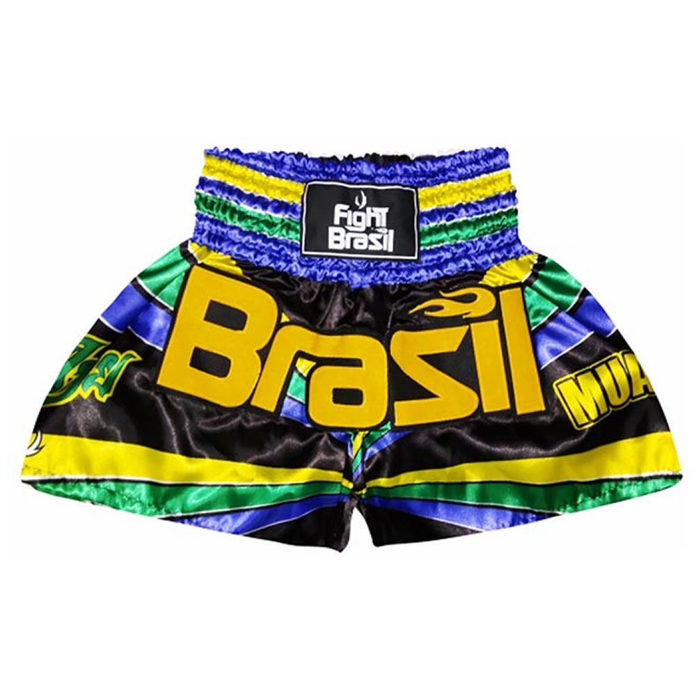 Short Calção Muay Thai Kick Boxing - Cetim Brasil - Última Peça