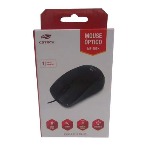Mouse Óptico C3Tech MS-25BK Preto