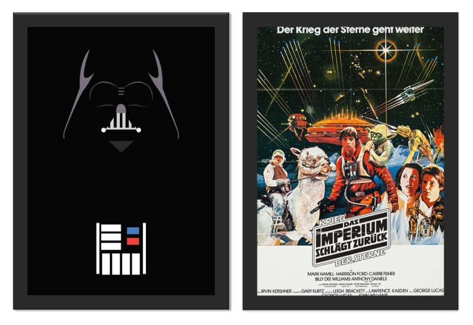 Kit 2 Placas Poster Minimalista Star Wars