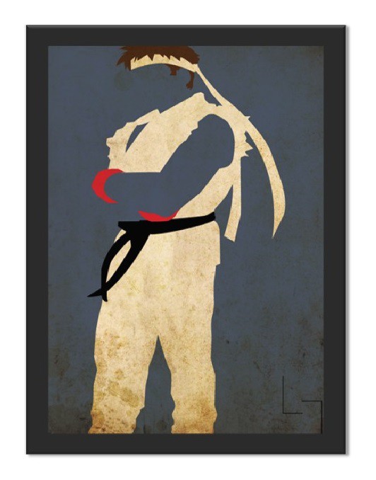 Placa Quadro Poster Minimalista Ryu