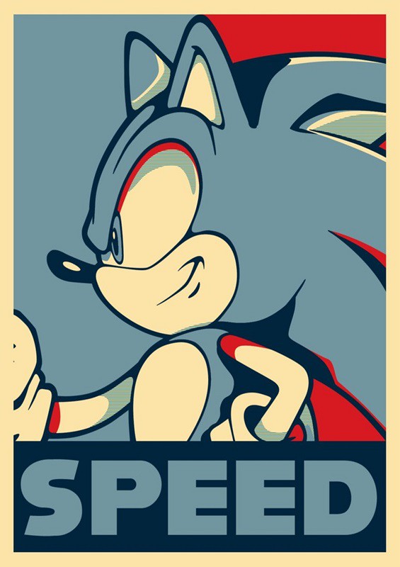 Placa Quadro Poster Minimalista Sonic