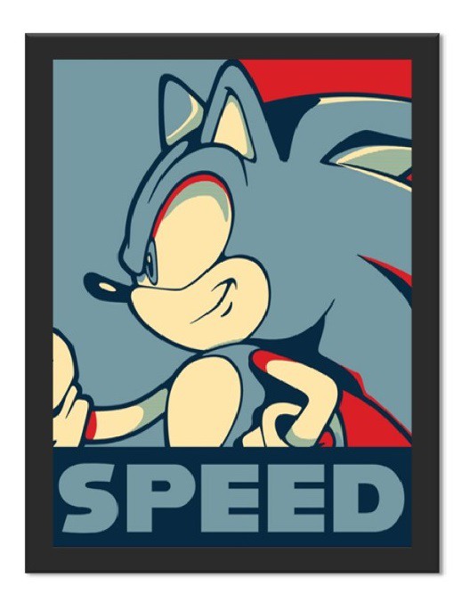 Placa Quadro Poster Minimalista Sonic