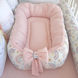Ninho de bebê redutor de berço com almofada personalizado Arco-íris
