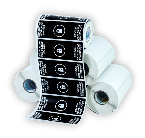 Etiqueta Lacre Segurança Embalagem Geral Preto 90x35 - 500 Und
