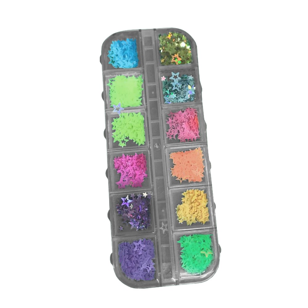 Kit Glitter Estrela para Encapsular - 12 cores - DN180-14E