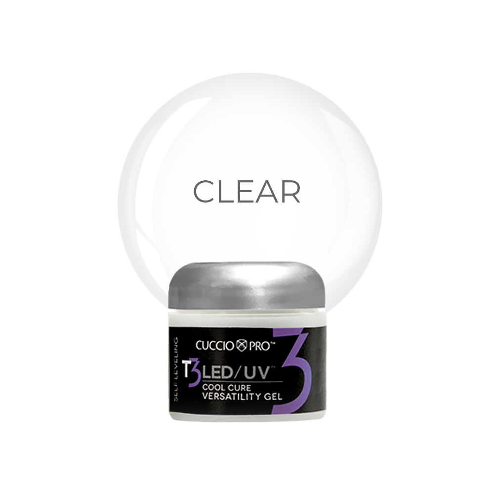 Gel T3 LED/UV Cuccio Pro - Self Leveling - Clear - 28g -6938