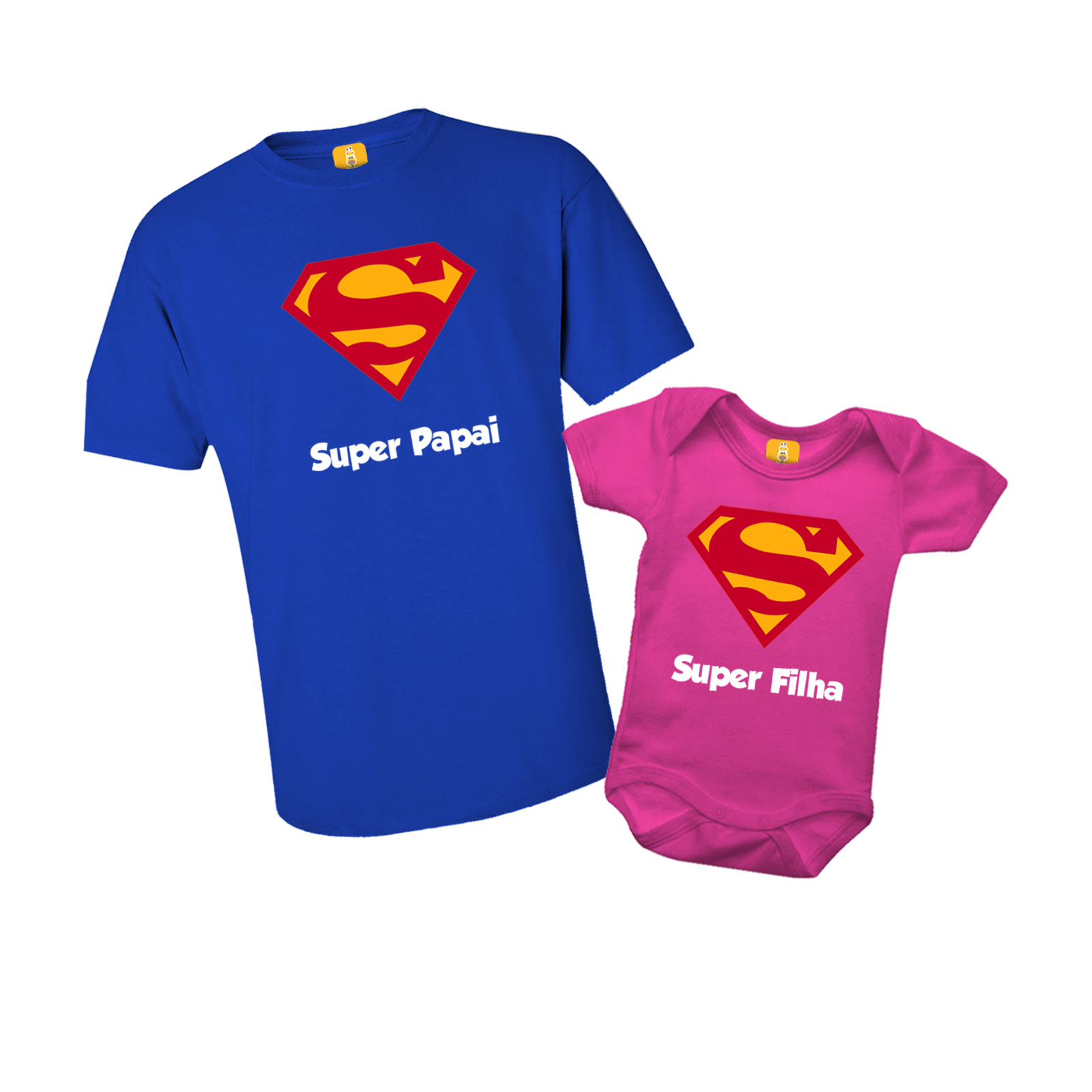 Kit Body e Camiseta - Super Papai e Super Filha - SUPERMAN