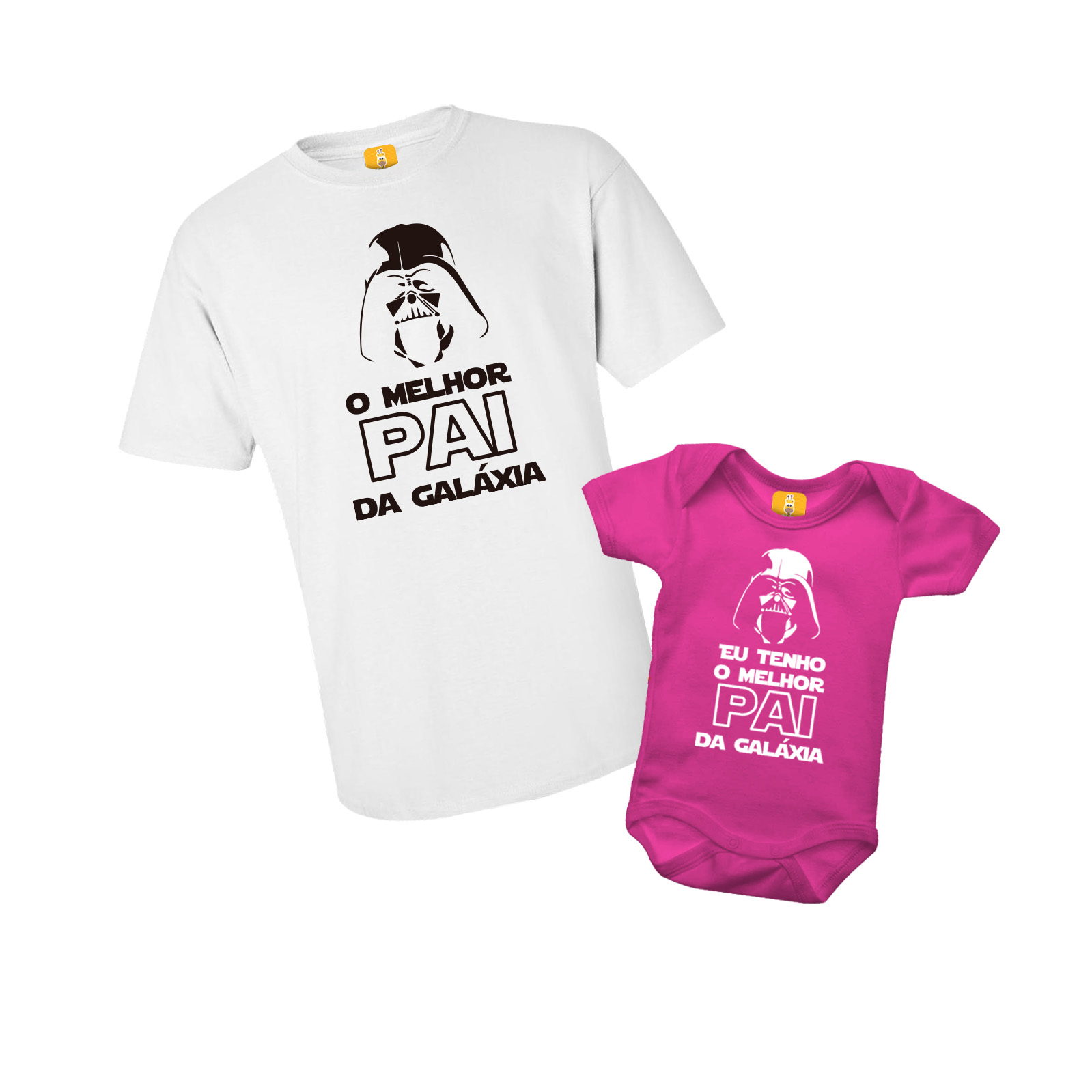 Kit Camiseta E Body Melhor Pai Da Galáxia Star Wars - 2 peças - CORES