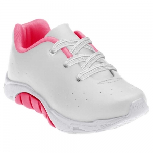 Tênis Infantil Feminino Mais Branco Pink Neon Kidy 168-1230-4118