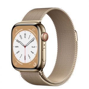 Apple Watch 8 - Caixa de aço inoxidável  Pulseira estilo milanês (GPS + Celular)